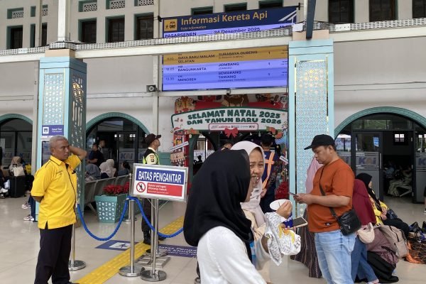 Situasi stasiun Pasar Senen saat libur Nataru 2025/2026/Foto Fifi Abdurahman