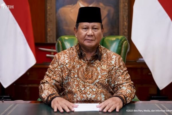 Presiden Prabowo Subianto saat menyampaikan ucapan Natal tahun 2025. Foto: Tangkapan layar Youtube/Sekretariat Presiden