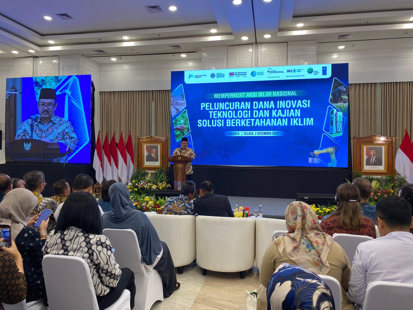 Menteri PPN/Kepala Bappenas, Rachmat Pambudy, dalam acara peluncuran Dana Inovasi Teknologi dan Kajian Solusi Berketahanan Iklim di Kantor Bappenas, Selasa (2/12)/Foto Fifi Abdurahman