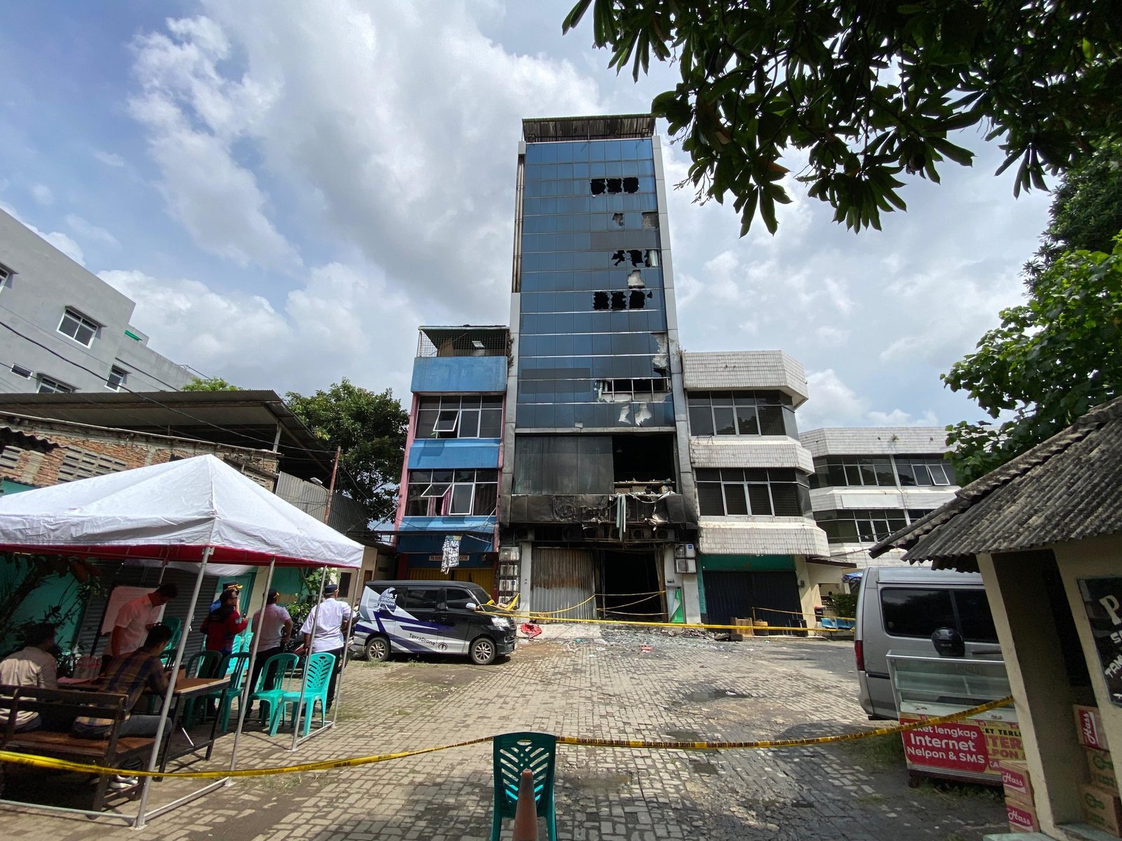 Kondisi kantor Terra Drone usai insiden kebakaran pada Selasa (9/12) /Foto Fifi Abdurahman