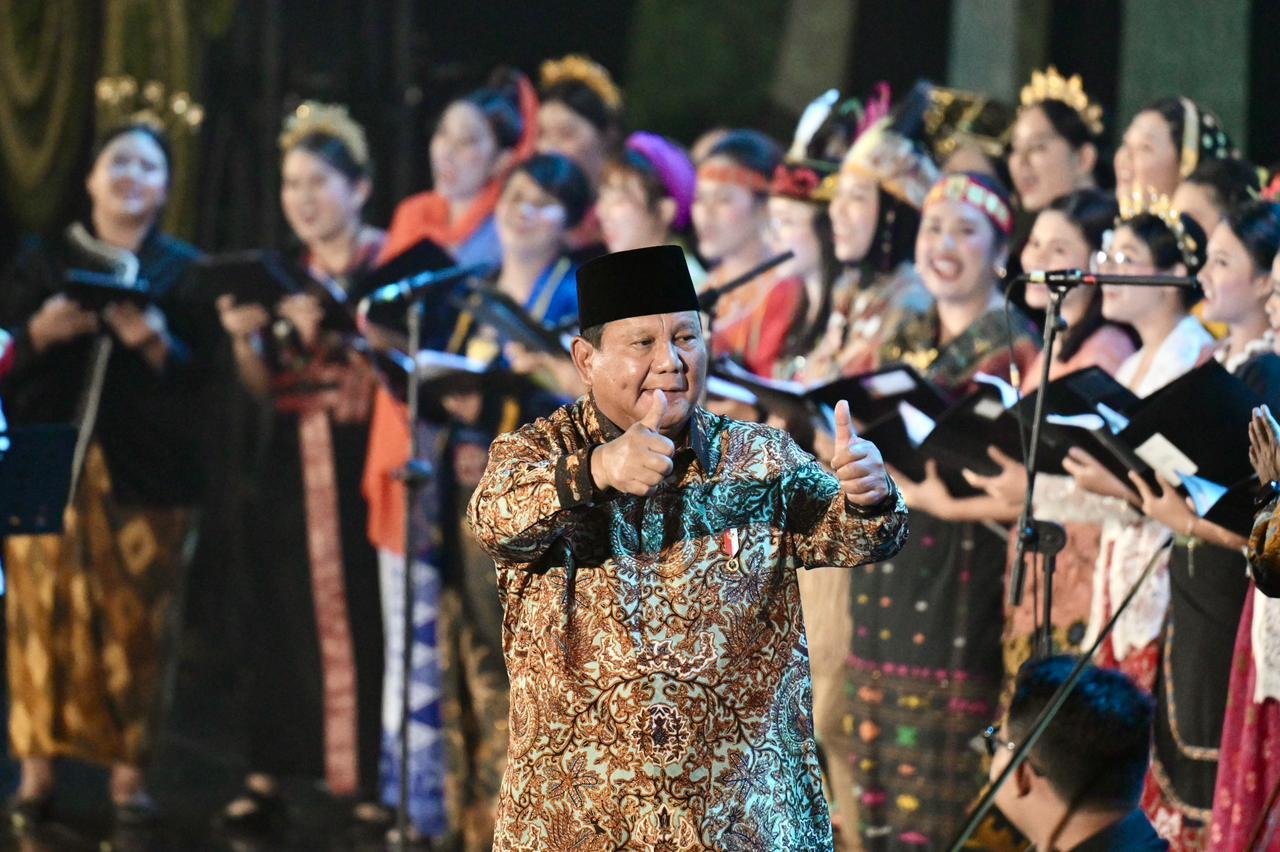 Presiden Prabowo Subianto Prabowo dalam puncak peringatan Natal Nasional Tahun 2025 di Jakarta, Senin (5/1). Foto: dok.setneg
