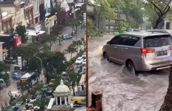Kawasan PIK terendam banjir buat publik heboh/Foto : Dok. Instagram @infopik.id