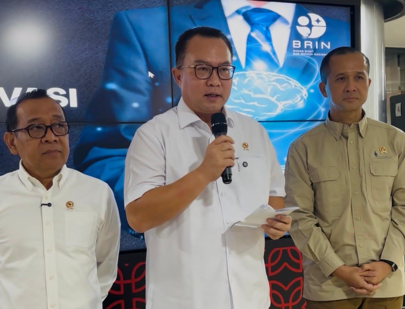 Kepala BRIN Arif Satria, saat menjelaskan terkait agenda FKRI 2026, Senin (19/1) di Jakarta/Foto : GPriority (Nindya Farhah Azzahrah)
