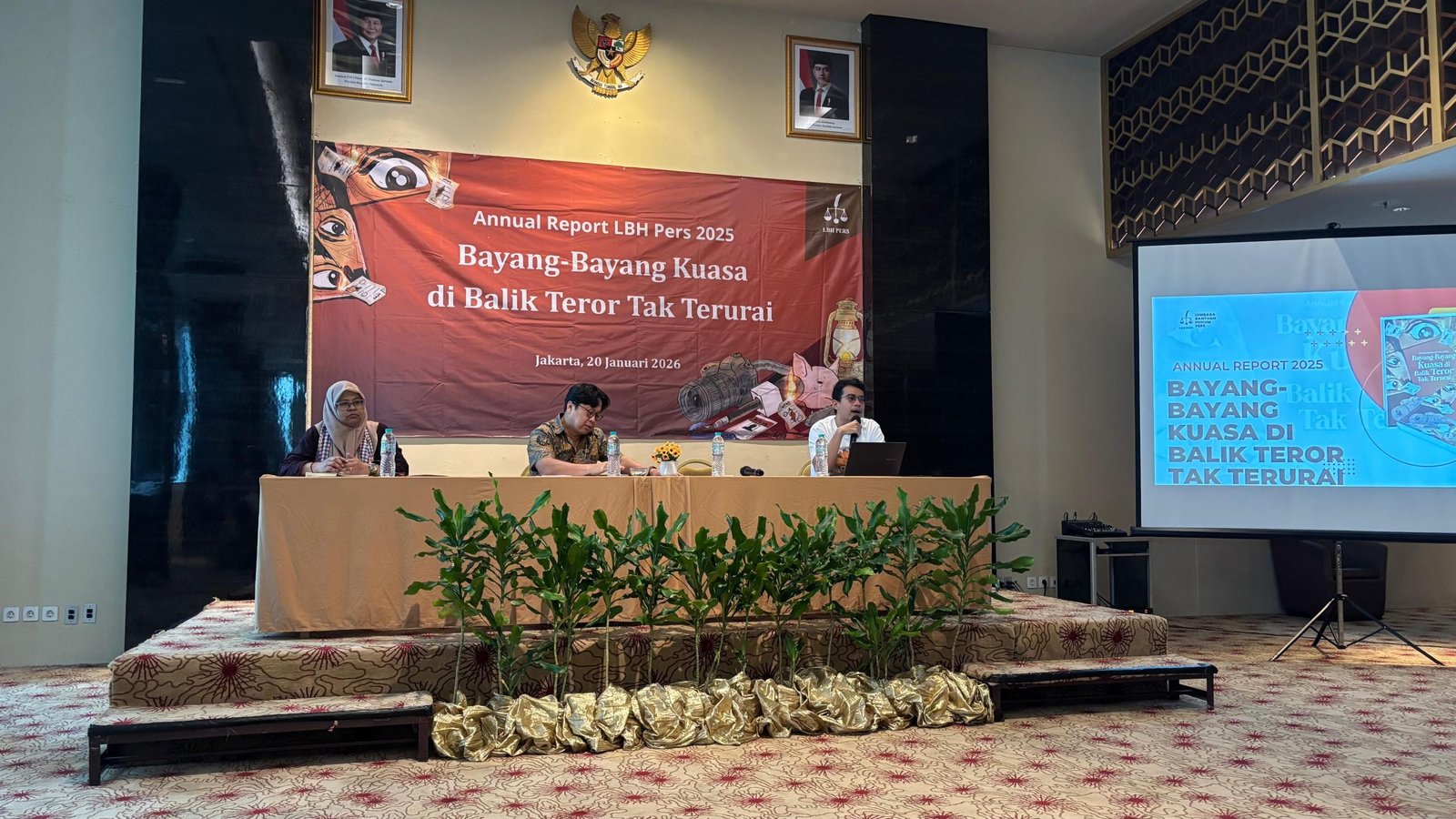 Agenda annual report 2025 LBH Pers berlangsung di Hotel AONE Jakarta Pusat, Selasa (20/1)/Foto : GPriority (Nindya Farhah Azzahrah)