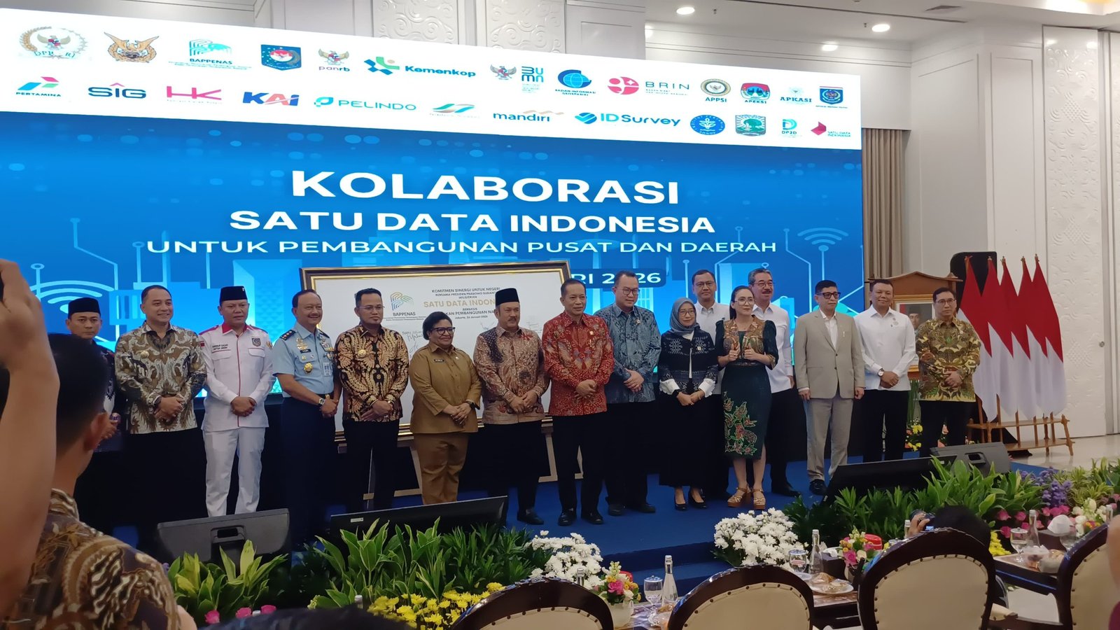 Acara Kolaborasi Satu Data Indonesia di Kantor Bappenas, Jakarta, Senin (26/1). Foto: GPriority/Dimas A Putra