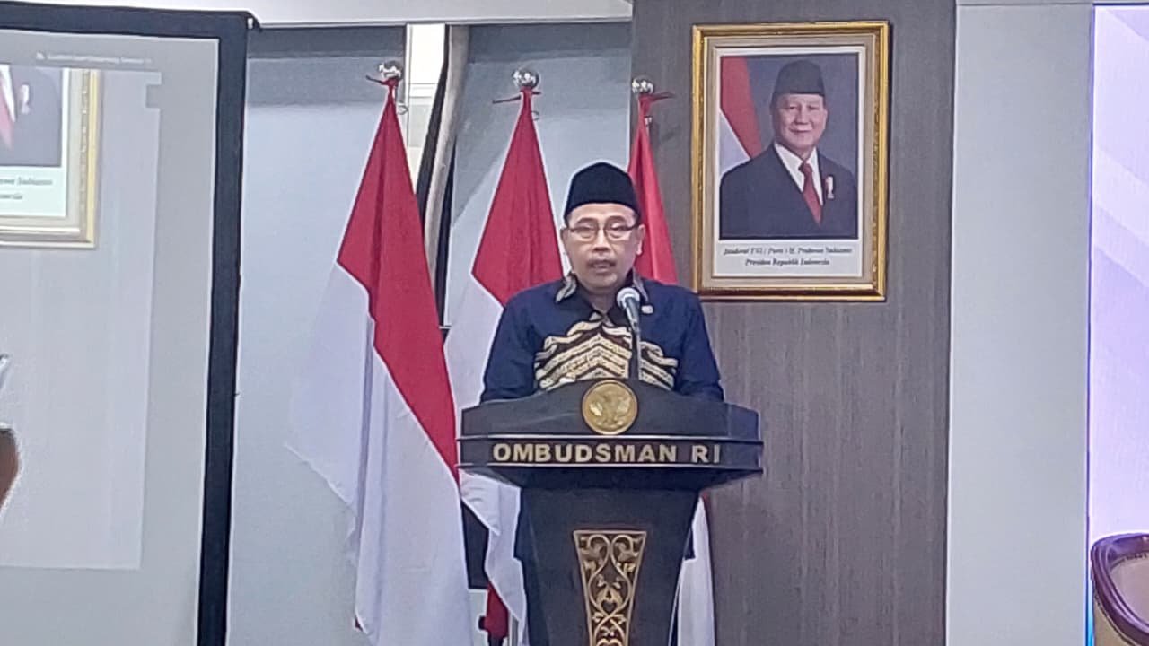Ketua Ombudsman RI, Mokhammad Najih saat memberikan sambutan di Kantor Ombudsman RI, Rabu (28/1)/Foto : GPriority (Nindya Farhah Azzahrah)