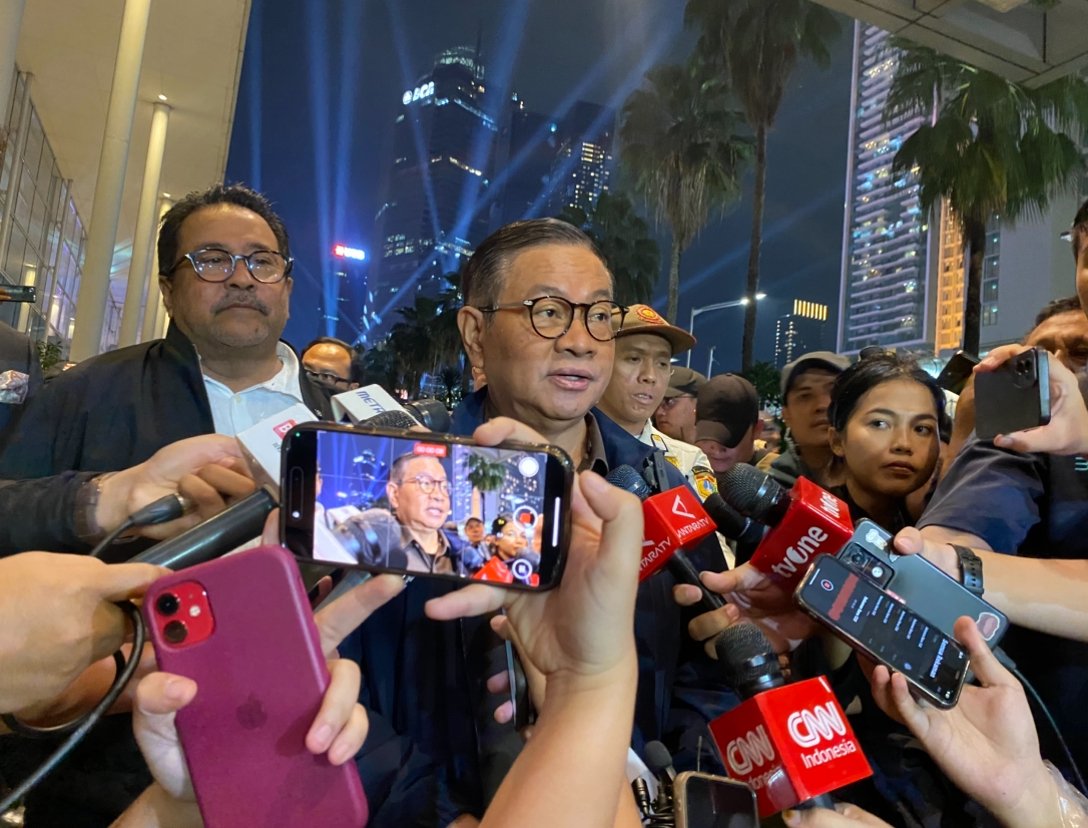 Gubernur DKI Jakarta, Pramono Anung saat malam Tahun Baru 2026 di Bundaran Hotel Indonesia/Foto Fifi Abdurahman