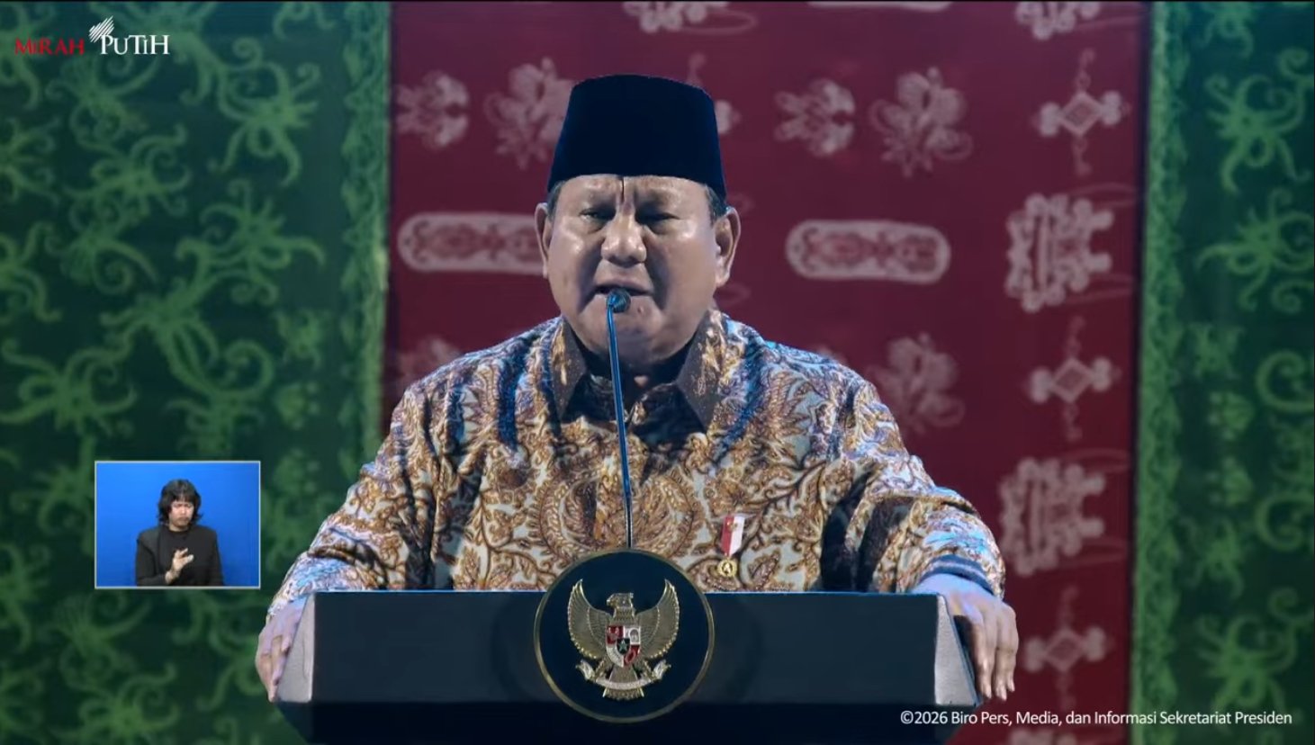 Presiden Prabowo Subianto akui dukung Pramono Anung menjadi Gubernur DKI Jakarta meski PDIP berada diluar pemerintahan/Foto Tangkapan Layar YouTube Sekretariat Presiden
