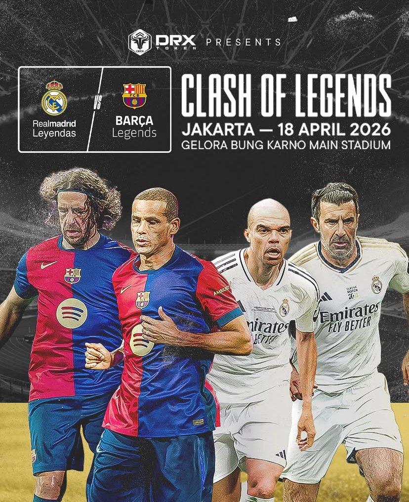 Pemprov DKI Jakarta akan gelar Clash of Legends Jakarta 2026 yang mempertemukan Real Madrid dan Barcelona/Foto Instagram Clash of Legends Jakarta 2026