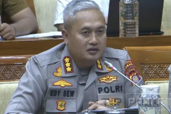Kapolresta Sleman Kombes Pol Edy Setyanto dalam rapat di Gedung DPR. Foto: istimewa