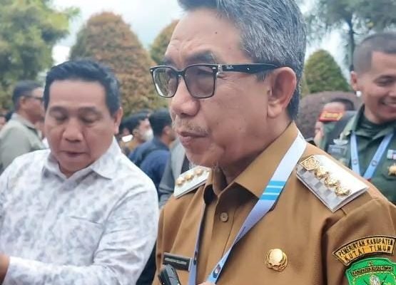 Bupati Kutai Timur (Kutim) Ardiansyah Sulaiman usai ditemui di Rakornas Kemendagri 2026 di Sentul, Bogor, Jawa Barat pada Senin (2/2). Foto: GPriority/Juwita Sari