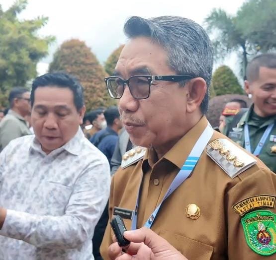 Bupati Kutai Timur (Kutim) Ardiansyah Sulaiman usai ditemui di Rakornas Kemendagri 2026 di Sentul, Bogor, Jawa Barat pada Senin (2/2). Foto: GPriority/Juwita Sari