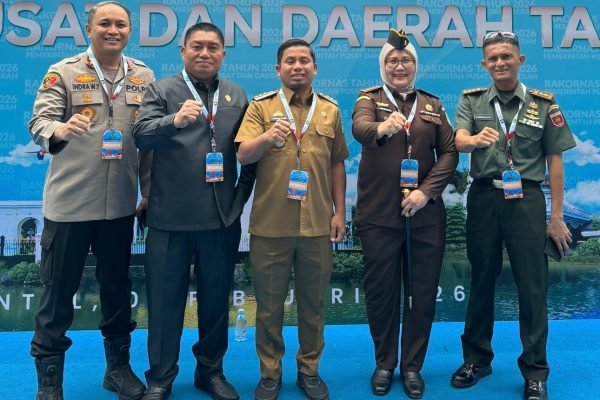 Wali Kota Parepare, Tasming Hamid, bersama forkopimda menghadiri secara Rapat Koordinasi Nasional (Rakornas) Pemerintah Pusat dan Daerah 2026 di SICC, Bogor, Senin (2/2). Foto: istimewa