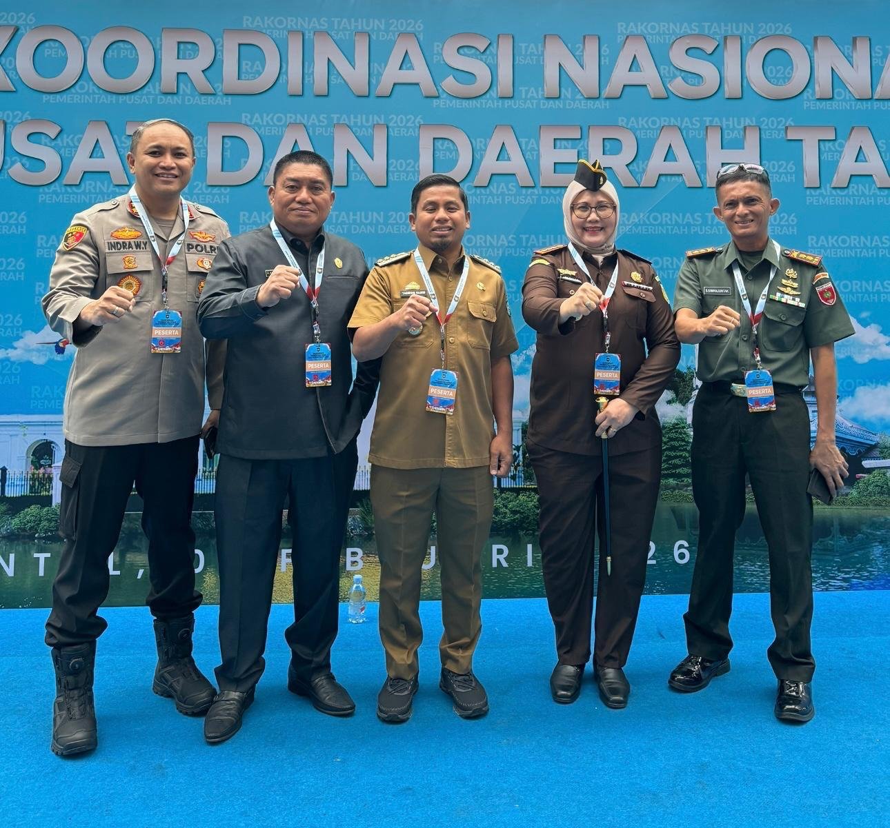 Wali Kota Parepare, Tasming Hamid, bersama forkopimda menghadiri secara Rapat Koordinasi Nasional (Rakornas) Pemerintah Pusat dan Daerah 2026 di SICC, Bogor, Senin (2/2). Foto: istimewa