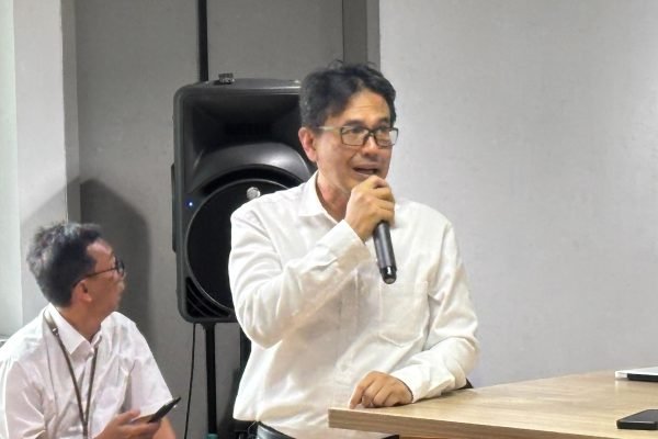 Peneliti Pusat Riset Limnologi dan Sumber Daya Air, Budi Heru Santoso, pada agenda diskusi bersama media di Gedung BRIN, Jakarta, Rabu (4/2)/Foto : GPriority (Nindya Farhah Azzahrah)