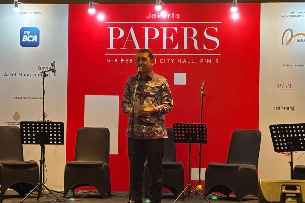 Menbud Fadli Zon saat memberikan sambutan sekaligus meresmikan pembukaan Art Jakarta Papers 2026/Foto : Dok. GPriority (Juwita Sari)
