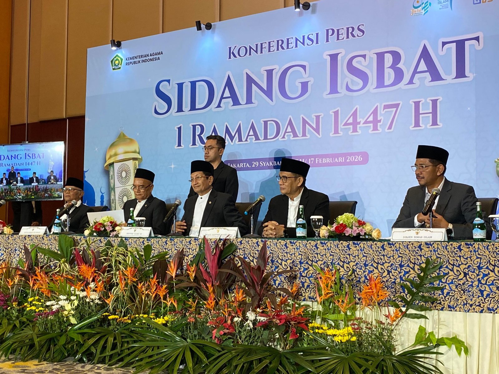 Penetapan 1 Ramadhan 2026 oleh Menteri Agama Nasaruddin Umar usai Sidang Isbat yang digelar di Hotel Borobudur, Jakarta, Selasa (17/2). Foto: GPriority/Fifi Abdurahman