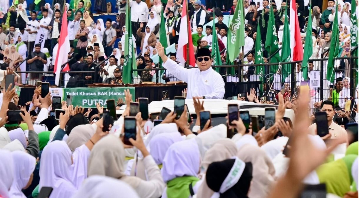 Presiden Prabowo saat menghadiri agenda Mujahadah Kubro Satu Abad NU, Minggu (8/2) kemarin di Jawa Timur/Foto : Dok. Sekretariat Presiden RI