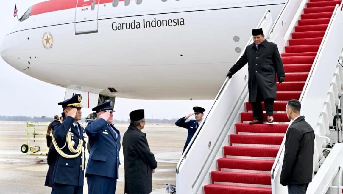 Presiden Prabowo Subianto saat tiba di Pangkalan Militer Andrews, Washington DC/Foto : Dok. Sekreatiat Presiden RI