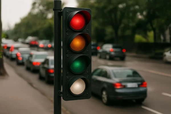 Uji coba lampu lalu lintas warna putih telah berlangsung di negara bagian AS, Carolina Utara/Foto : Dok. X