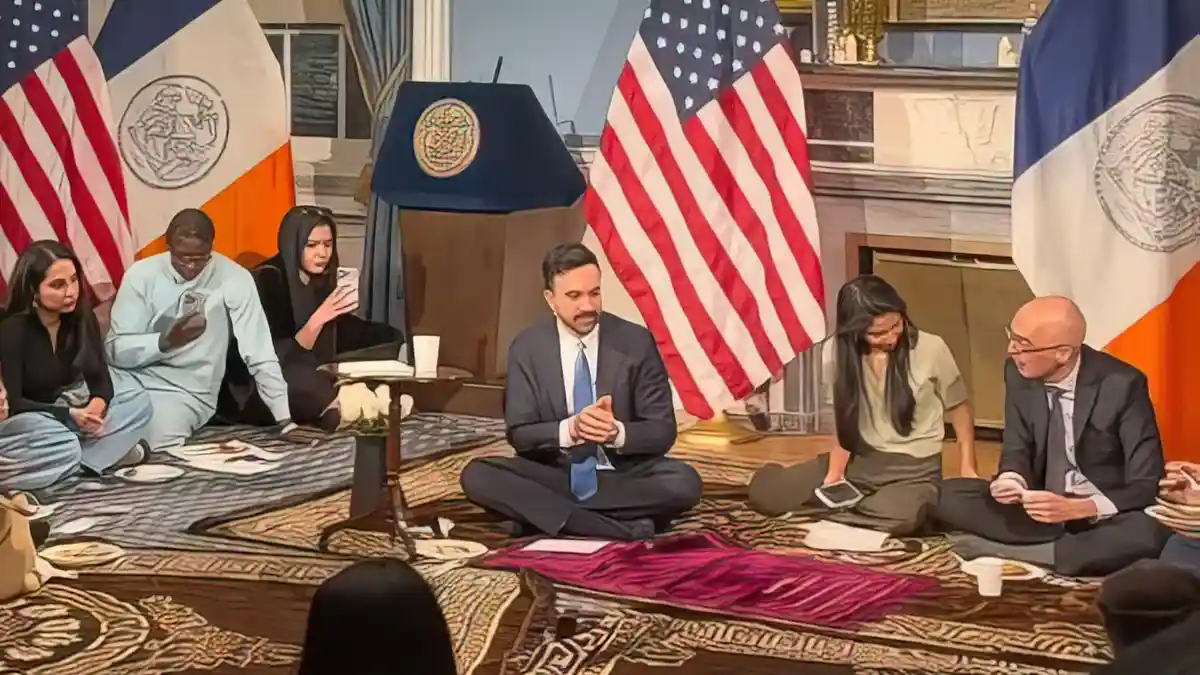 Momen Zohran Mamdani saat menggelar buka puasa perdana di Balai Kota New York atau City Hall, beberapa waktu lalu/Foto : Dok. Instagram @zohrankmamdani