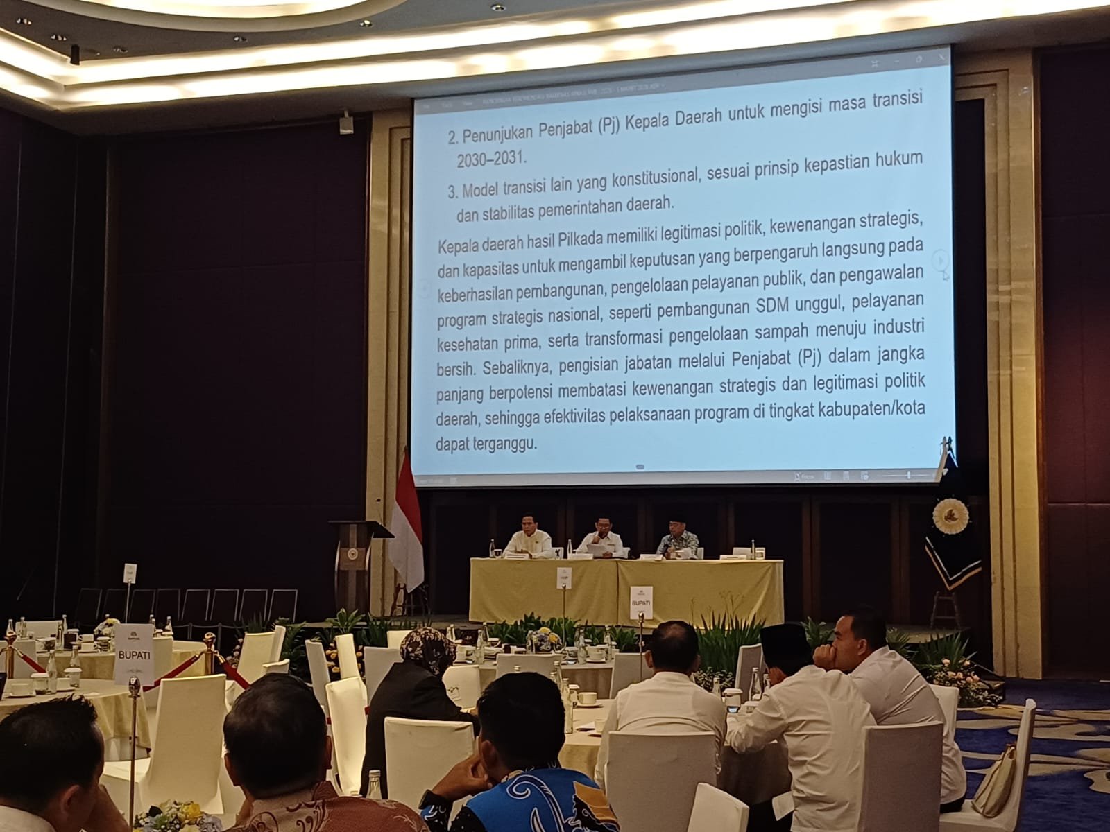 Rapat Dewan Pengurus (RDP) I Apkasi Tahun 2026 yang digelar di Hotel Raffles, Jakarta, Kamis (5/3). Foto: GPriority/Dimas A Putra