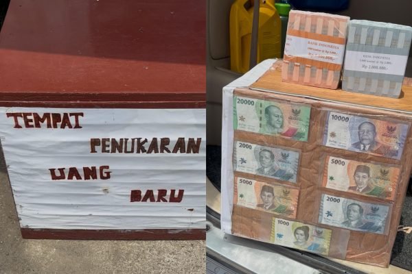 Salah satu jasa penukaran uang di pinggir jalan Kalimalang, Jakarta Timur/Foto : GPriority (Nindya Farhah Azzahrah)