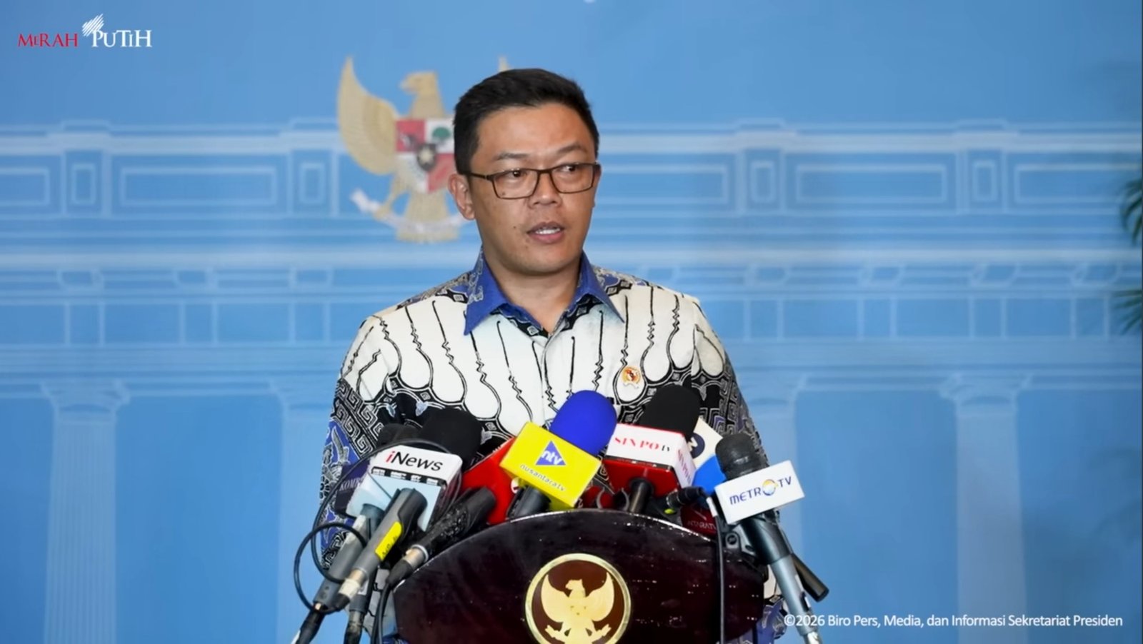 Menteri Luar Negeri Sugiono dalam keterangan persnya di Istana Negara, Jakarta pada Selasa (3/3). Foto: Tangkapan Layar Youtube/sekertariatpresiden
