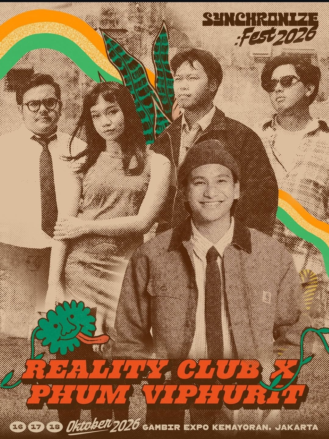 Grup Musik Reality Club, dipastikan akan tampil satu panggung dengan musisi asal Thailand, Phum Viphurit,dalam gelaran Synchronize Fest 2026 yang berlangsung pada 16–18 Oktober 2026 di Gambir Expo Kemayoran, Jakarta.