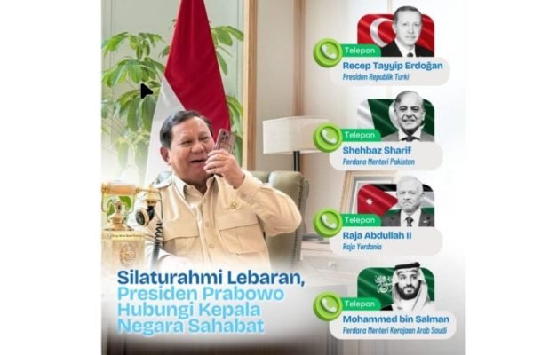 Presiden Prabowo lebaran ke pemimpin negara muslim via telepon, pada momen Lebaran 1447 H/Foto : Dok. Setpres RI