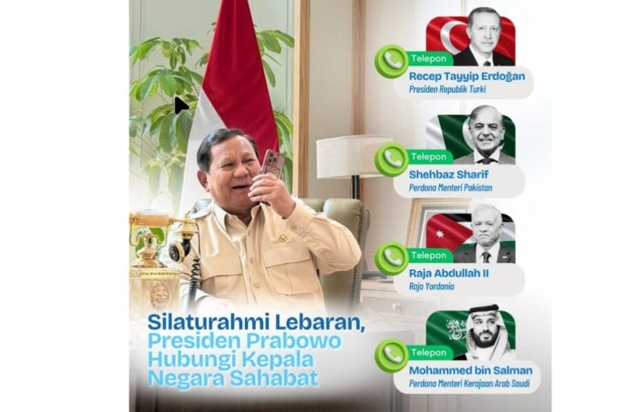 Presiden Prabowo lebaran ke pemimpin negara muslim via telepon, pada momen Lebaran 1447 H/Foto : Dok. Setpres RI