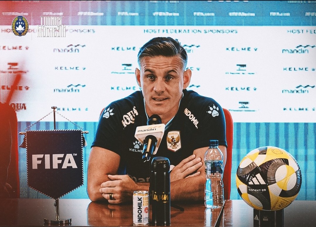 Pelatih Timnas Indonesia, John Herdman dalam konferensi pers jelang FIFA Series 2026 di Jakarta, Kamis (26/3). Foto: Instagram/timnasindonesia