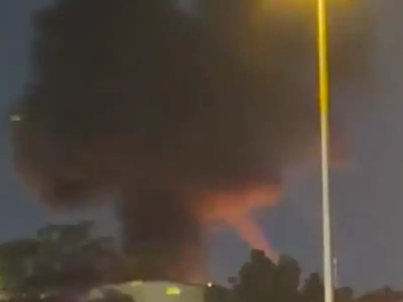 Ledakan di wilayah dekat Konsulat AS di Dubai yang terjadi pada Rabu (4/3)/Foto : Dok. X