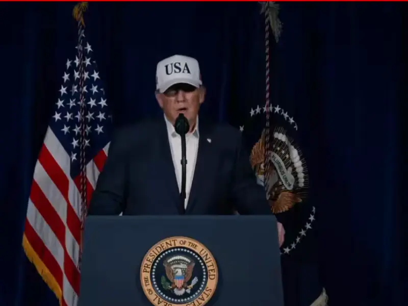 Presiden AS Donald Trump dalam salah satu agenda konferensi pers di Gedung Putih/Foto : Dok. X