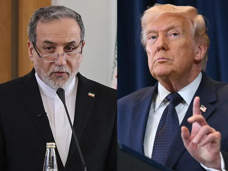 Menteri Luar Negeri Iran Abbas Araghchi dan Presiden AS Donald Trump/Foto : Kolase Dok. AFP