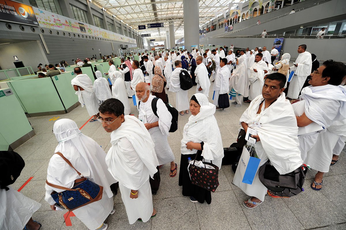 Ilustrasi jemaah haji dan umrah di bandara/Foto : Dok. Saudi Gazette