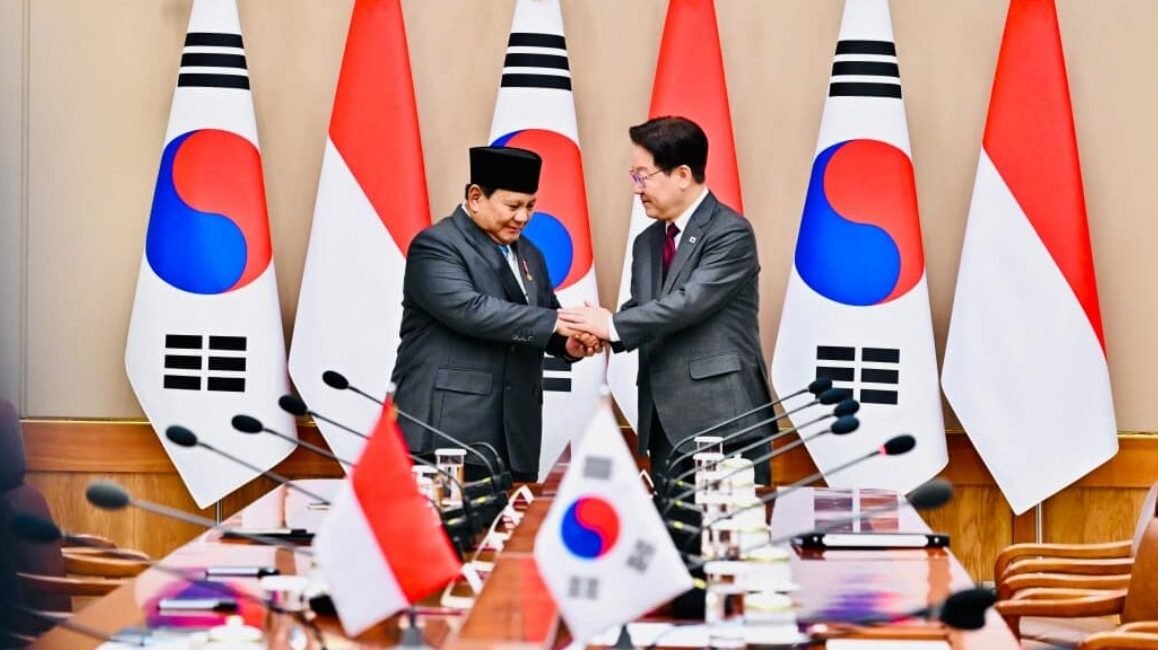 Presiden Prabowo Subianto bersama Presiden Republik Korea, Lee Jae Myung/Foto : Dok. BPMI Setpres RI