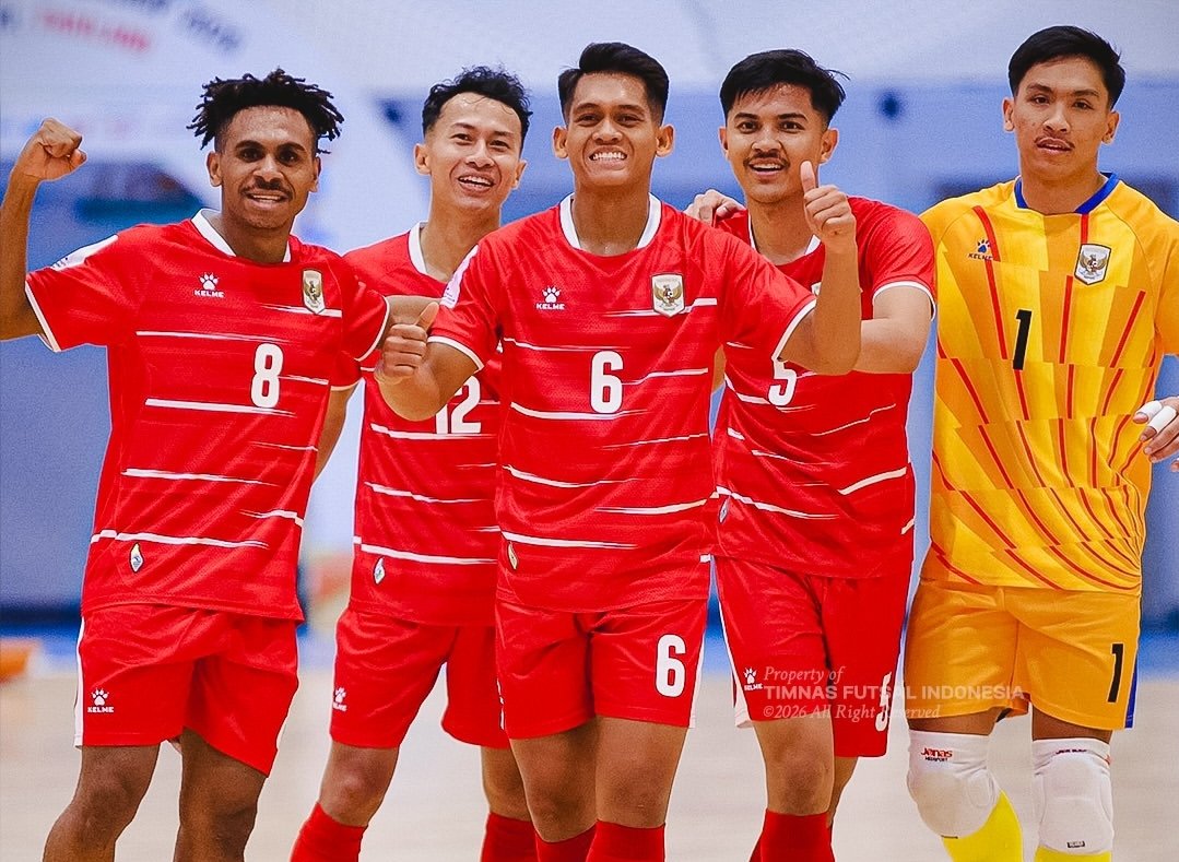Timnas Futsal Indonesia melawan Brunei Darussalam pada laga Grup B di Nonthaburi, Thailand, Senin (6/4). Foto: Instagram/timnasfutsal