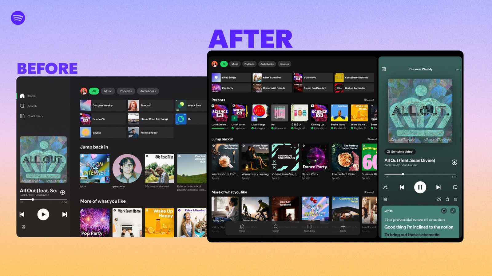tampilan baru spotify di tablet/Foto : Dok. Spotify