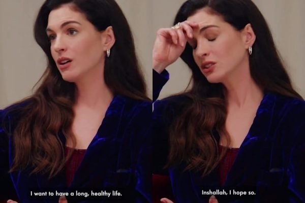 Anne Hathaway saat diinterview People belum lama ini dan mengucapkan kalimat "Insya Allah"/Foto : Dok. TikTok @People