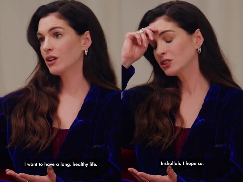 Anne Hathaway saat diinterview People belum lama ini dan mengucapkan kalimat "Insya Allah"/Foto : Dok. TikTok @People