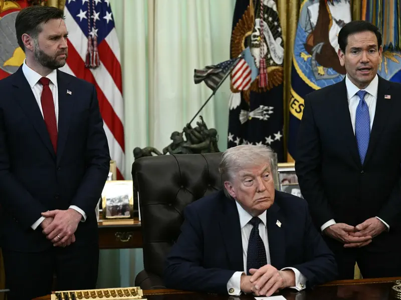 Presiden AS Donald Trump dalam konferensi pers terbarunya/Foto : Dok. AFP