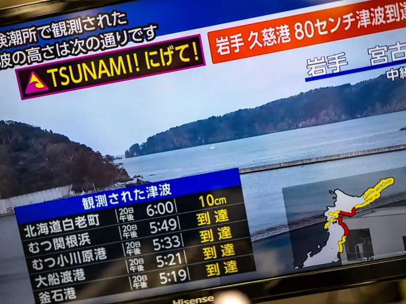 Peringatan gempa 6,2 magnitudo yang mengguncang Hokkaido Jepang pada Senin (24/7) waktu setempat/Foto : Dok. AFP