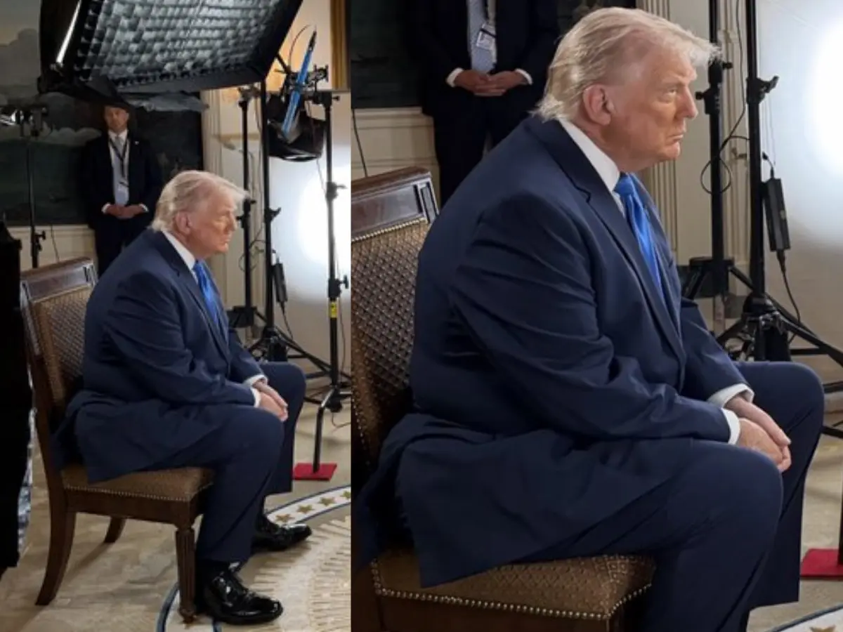 Momen wawancara Presiden AS Donald Trump dengan jurnalis Norah O'Donnell/Foto : Dok. X/StevenCheung47