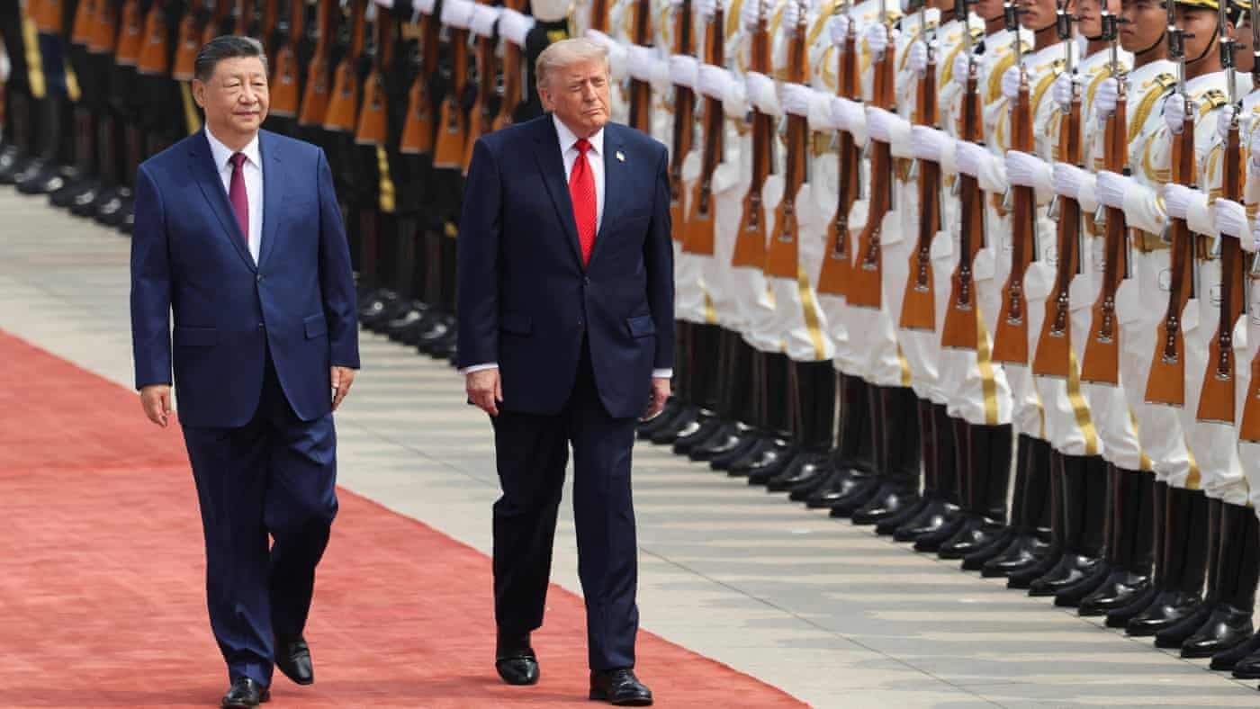 Pertemuan Presiden AS Donald Trump dengan Presiden China Xi Jinping di Beijing pada Kamis (14/5) kemarin/Foto : Dok. The Guardian