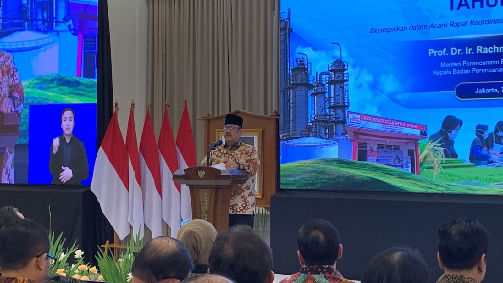 Menteri Perencanaan Pembangunan Nasional/Kepala Badan Perencanaan Pembangunan Nasional (PPN/Bappenas) Rachmat Pambudy dalam agenda Rapat Koordinasi Pembangunan Pusat (Rakorbangpus) 2026 terkait penyusunan RKP 2027 di Jakarta, Kamis (7/5). Foto: GPriority/Dimas A Putra