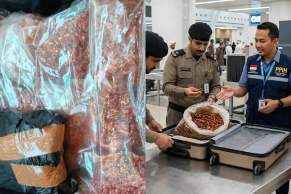 Petugas Bandara Jeddah temukan 5 kilogram tempe orek yang sengaja dibawa jemaah haji RI untuk bekal/Foto : Dok. Istimewa