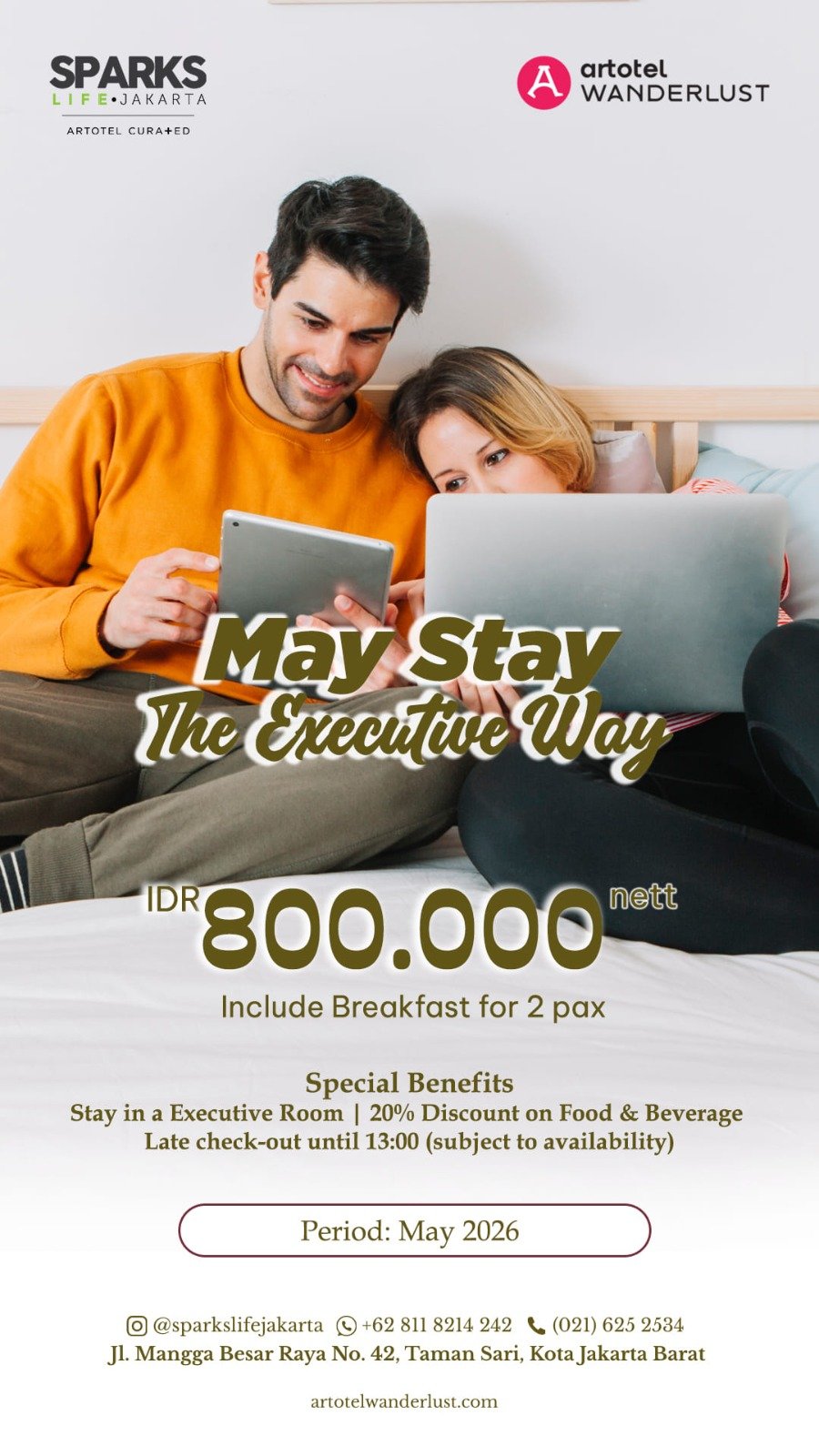Sparks Life Jakarta hadirkan promo spesial "May Stay The Executive Way” selama periode Mei 2026/Foto : Dok. Istimewa