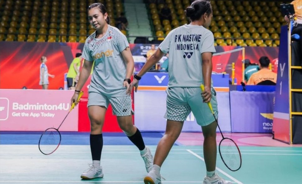 Ganda putri muda Indonesia, Isyana Syahira Meida/Rinjani Kwinnara Nastine pada ajang Thailand Open 2026. Foto: PBSI