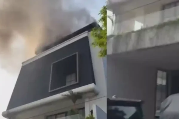 Penampakan rumah Anggota BPK Haerul Saleh yang kebakaran/Foto : Dok. Tangkapan Layar Instagram